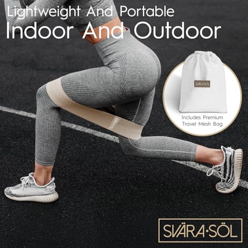 Svära Söl Fabric Resistance Bands Set of 3 for Legs, Glutes, Arms, Booty Bands for Women and Men, Resistance Bands for Wor...