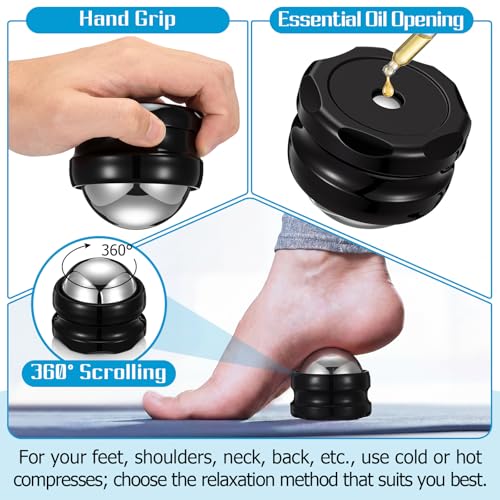 Anglechic 2 Pack Massage Ice Ball Massage Cryo Balls for Muscle Soreness Relief Handheld Therapy and Relax Tool for Planta...