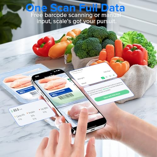 MrOwner Smart Food Kitchen Scale with Nutritional Calculator, Free App with 19 Nutrients Tracking, Calorie, Marco, Digital...