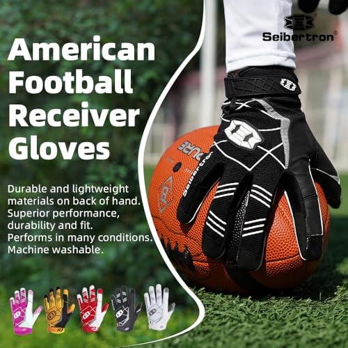 Seibertron Pro 3.0 Elite Ultra-Stick Sports Receiver Glove Football Gloves Youth and Adult