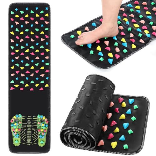 TrelaCo Foot Massage Mat Reflexology Walk Stone Road Foot Massage Acupoint Mat for Acupressure Relaxes for Long Sitting El...