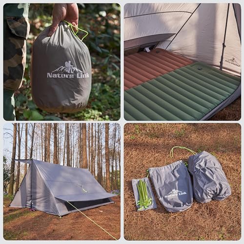 Nature Link Sirius Two Ultralight Backpacking Tent, 2 Person Trekking Pole, Waterproof, Compact, Single Wall, Bushcraft Sh...