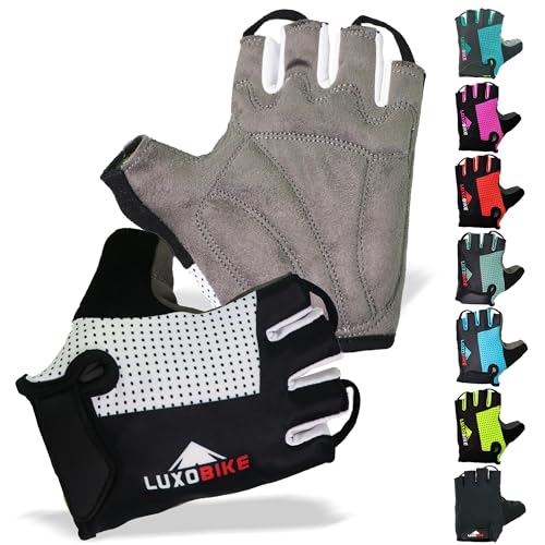 LuxoBike Bike Gloves for Men Cycling Biking Gloves Women - Padded Shock Absorbing Bicycle Riding, Anti-Slip Breahtable Hal...
