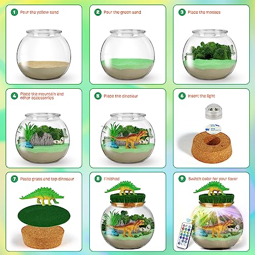 LAOESE Dinosaur Toys for Kids - Dinosaurs Terrarium Kit for Kids - Birthday Christmas Gifts for Boy Ages 4 5 6 7 8-12 Year...
