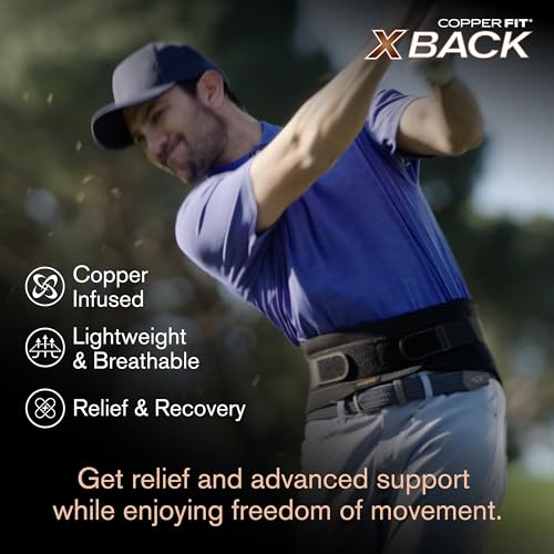 Copper Fit X-Back Brace for Lower Back Pain, Lumbar Support, Herniated Disc, Sciatica, Arthritis – Adjustable, Breathable ...