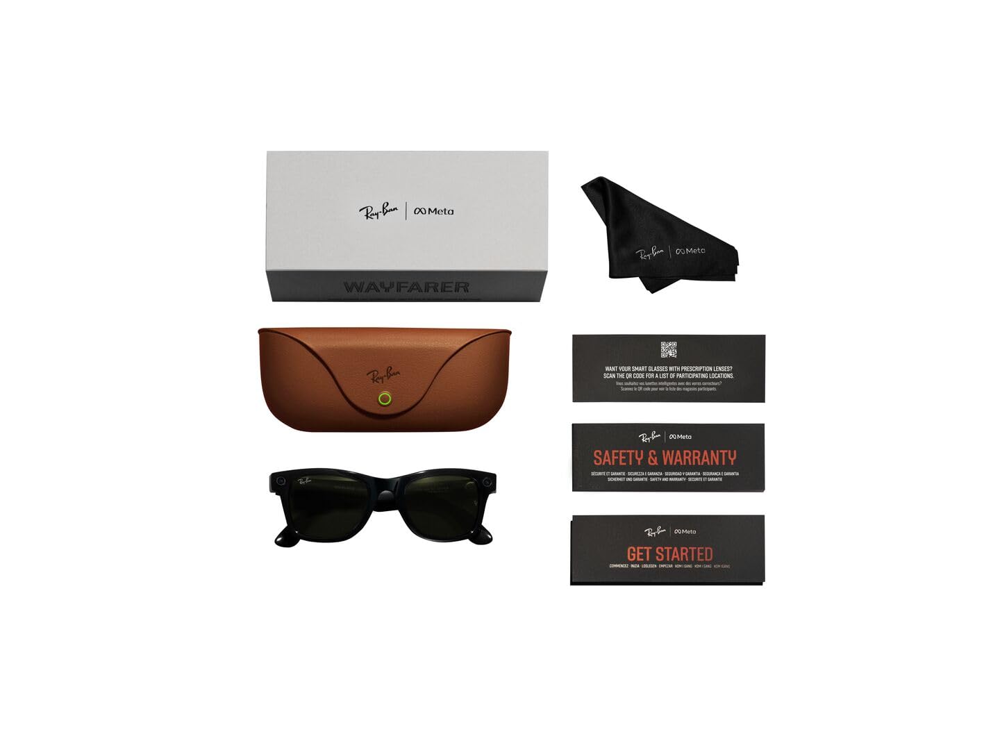 Meta Ray-Ban Glasses, Skyler, Shiny Black Frames, Cerulean Blue Transition Lenses