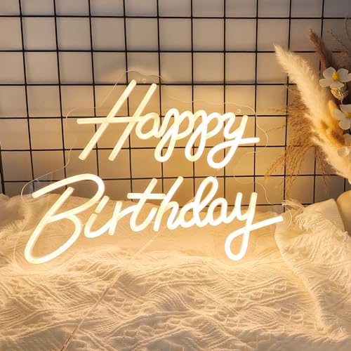Happy Birthday Neon Sign, Happy Birthday Light Up Sign, Neon Happy Birthday Sign, Happy Birthday Led Sign for Backdrop All...