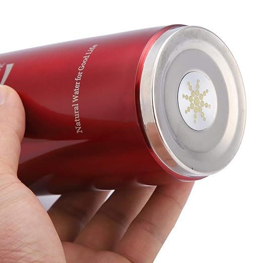 Alkaline Water Glass, Stainless Alkaline Water Bottle Portable Nano Balance Bio Energy Lonizer Cup Flask Portable Water Filter for Hiking, Camping(Red)