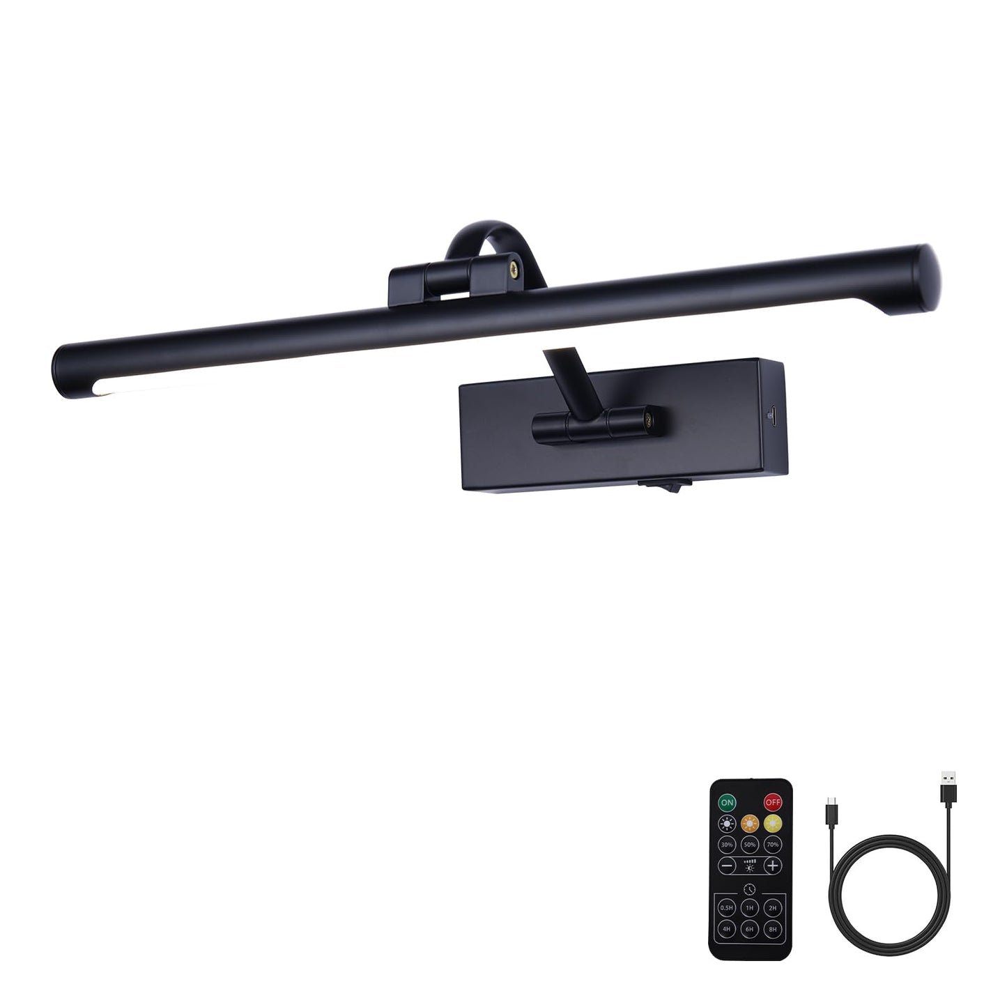 Black Picture Lights Battery Operated 16  Frame Light Rechargeable Gallery Lighting Remote Wireless Art Light For discomfort-reducingting Dimmable Display Lights With Timer Wall Sconce For Portrait Dartboard