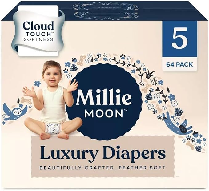 Millie Moon Luxury Diapers (Size-5 and Count-64) White(Pack of 1)