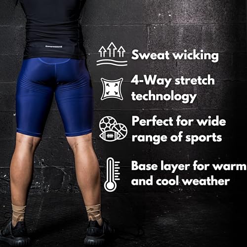 Men’s Compression Shorts Workout & Training | Performance Spandex Baselayer Athletic Gym, Running, Rowing Underwear