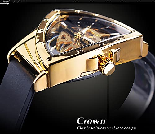 FORSINING Skeleton Watches for Men, Automatic Mechanical Watch with Triangle Dial, Luminous Self Winding Watches Stainless...
