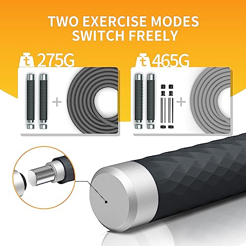 PROIRON Jump Rope Double Weighted Skipping Rope 360° Swivel Ball Bearings Tangle-Free Double Fat Burning with Aluminum Han...