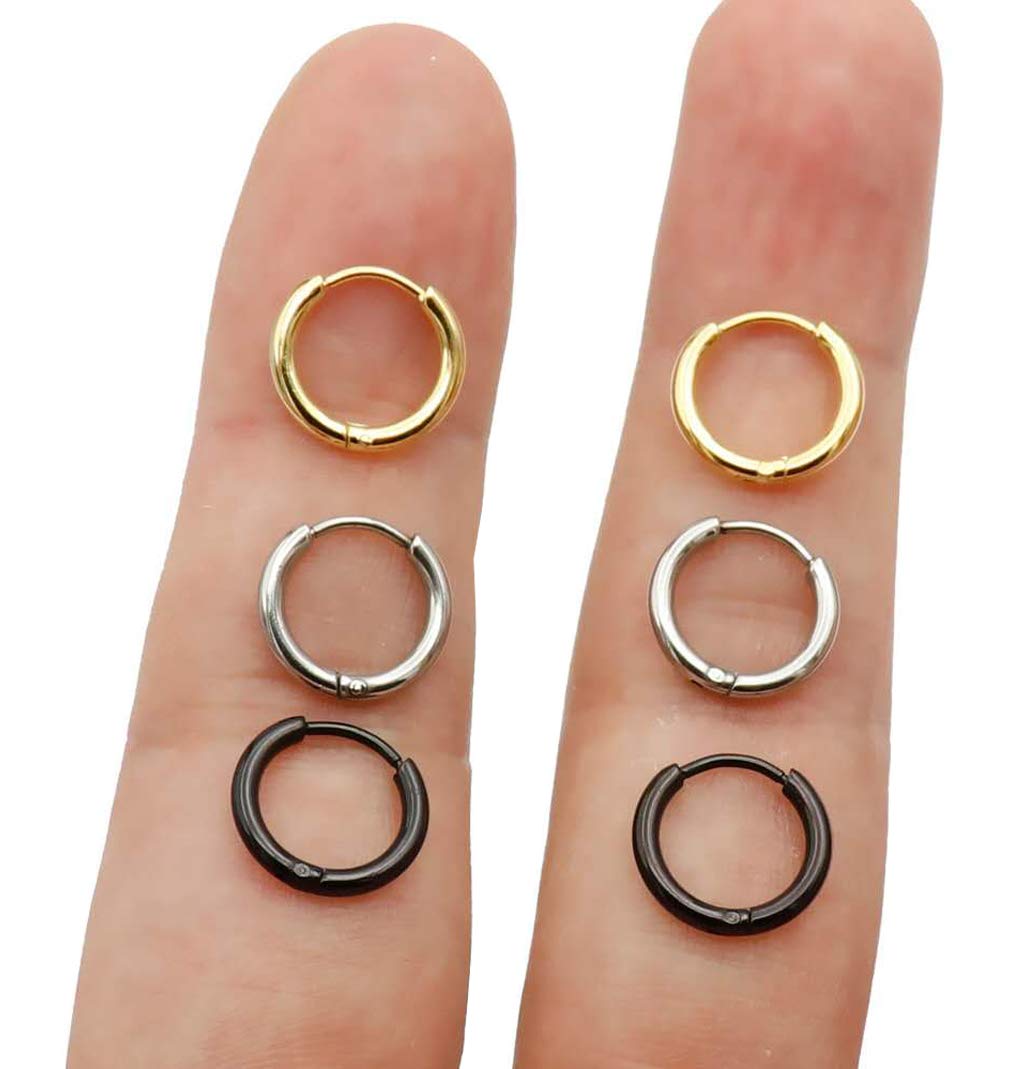 EACHLP 20G Tiny Hoop Earrings Stainless Steel Endless Sleeper 8Mm Cartilage Hoop Earrings for Women Men Nose Rings Helix Septum