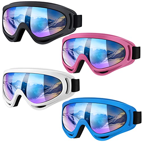 Vatefery 4-Pack Ski Goggles Snow Goggles for Men Women Kids Youth Adults Boys Girls,Snowboard Motorcycle goggles ATV Glasses