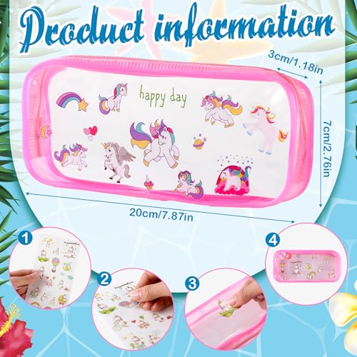Kingdder 3 Set Unicorn Swim Goggles for Girls Aged 4-12 Swim Goggles with Stickers and Pink Cases, Anti-fog, UV Protectio...