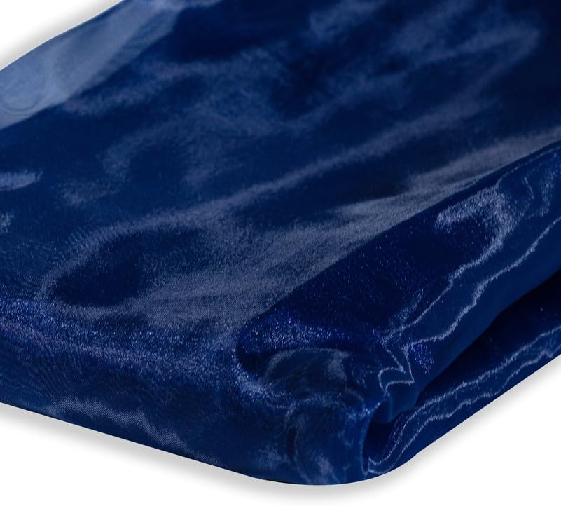 Fynite Navy Blue Organza Fabric by The Yard | 20 Yard Long | 44" Wide | Bridal Soft Sheer Organza Tulle for DIY Wedding Dress Fashion Craft Decorations