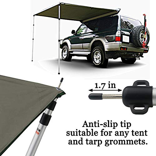 Sunnyglade 2 Pcs Adjustable Tarp Poles, Silver , Telescoping Aluminum Rods Portable Awning Poles for Camping,Backpacking,H...