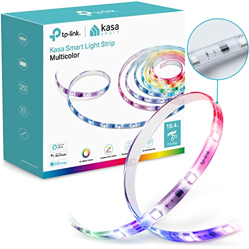 Kasa Smart LED Light Strip, 50 Color Zones RGBIC, 16.4ft Wi-Fi LED Strip Works w/ Alexa, Google Home & SmartThings, High B...