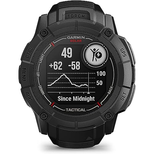 Garmin Instinct 2X Solar - Tactical Edition, Solar Charging, Rugged GPS Smartwatch, Built-in Flashlight, Ballistics Calcul...