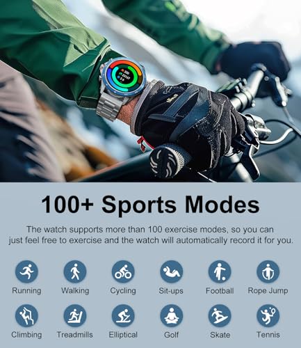 LIGE Smart Watches for Men,1.43“ AMOLED Smart Watch with Bluetooth Calls/Message Push, 100+ Sport Modes Blood Pressure/Hea...