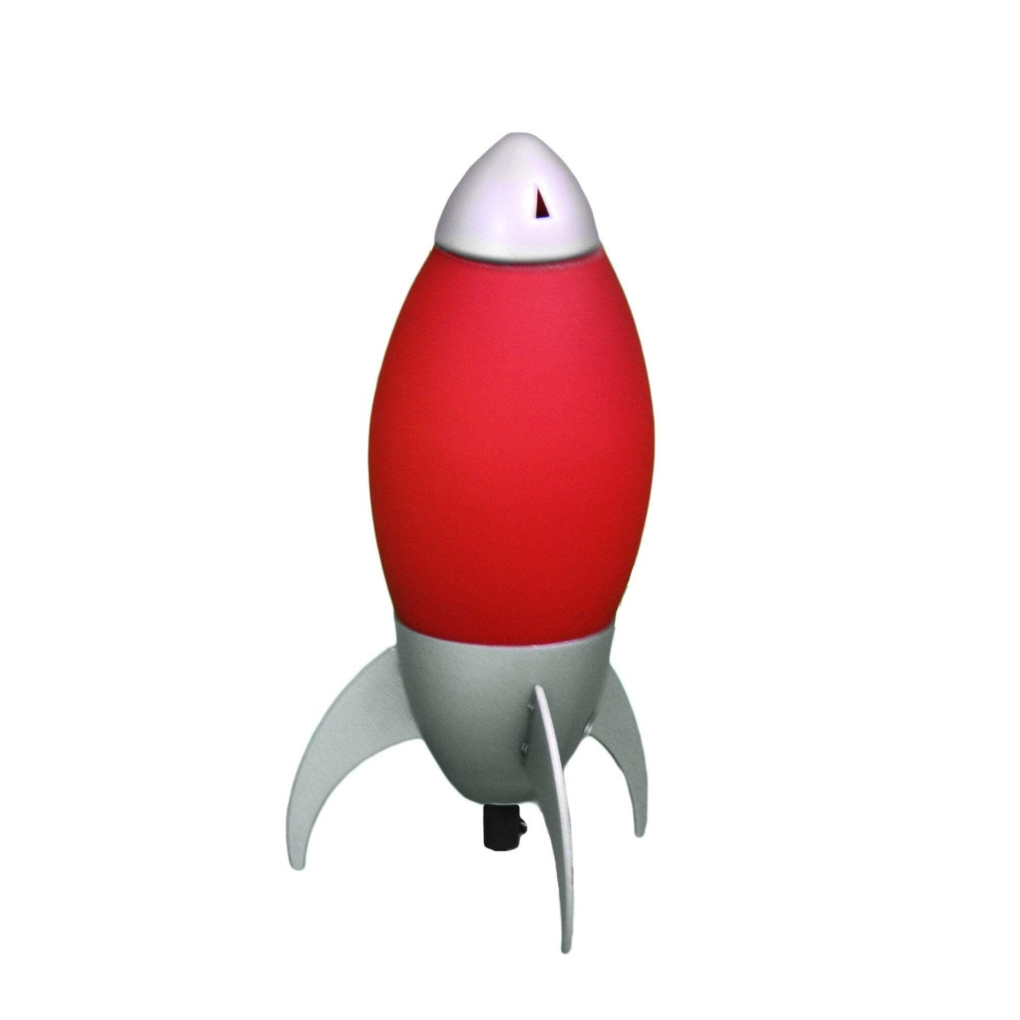HomeRoots Rocket Shaped Table Lamp - Red and Silver Design