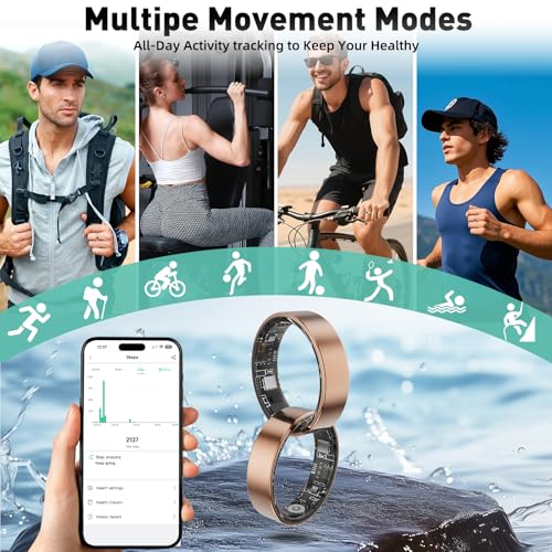 Free Shark Smart Ring with Sleep Monitoring, Step Counting, Heart Rate, Blood Oxygen for iOS and Android, No Subscription ...