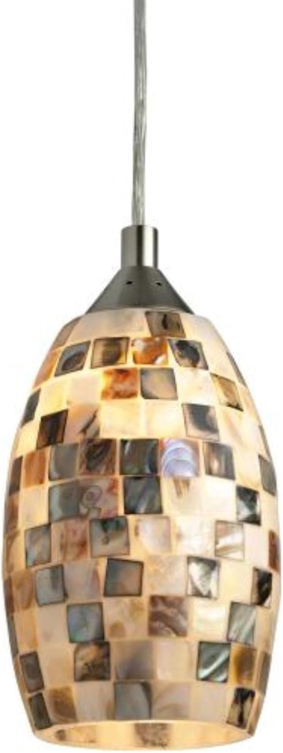 Sunlite 11 Inch LED Decorative Pendant Light Fixture, 9 Watts (60 Watt Equivalent), 800 Lumens, Dimmable, Glass Shade, Brushed Nickel Finish, ETL Listed, Venice