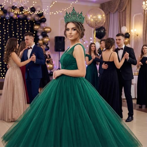 Large Tiaras and Crowns for Women Crystal Tall Pageant Crowns Rhinestone Royal Queen Headband Princess Quinceanera Headpie...