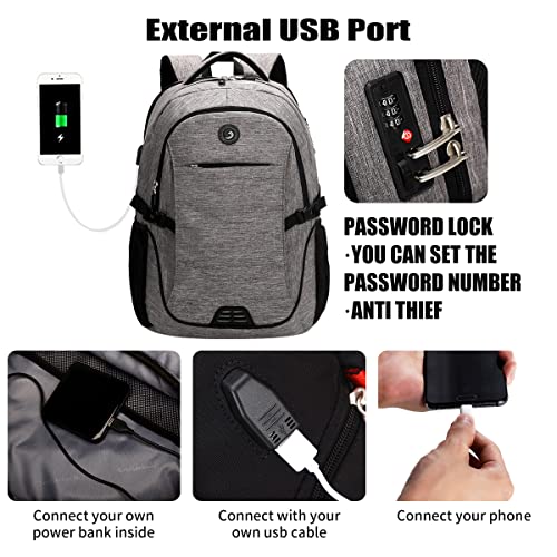 SHRRADOO Anti Theft Laptop Backpack Travel Backpacks with usb Charging Port for Women Men High School College Backpack Com...