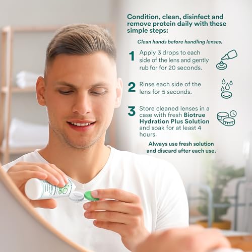 Biotrue Hydration Plus Contact Lens Solution with Lens Case, Multi-Purpose Solution for Soft Lenses, Hydrates with Hyaluro...