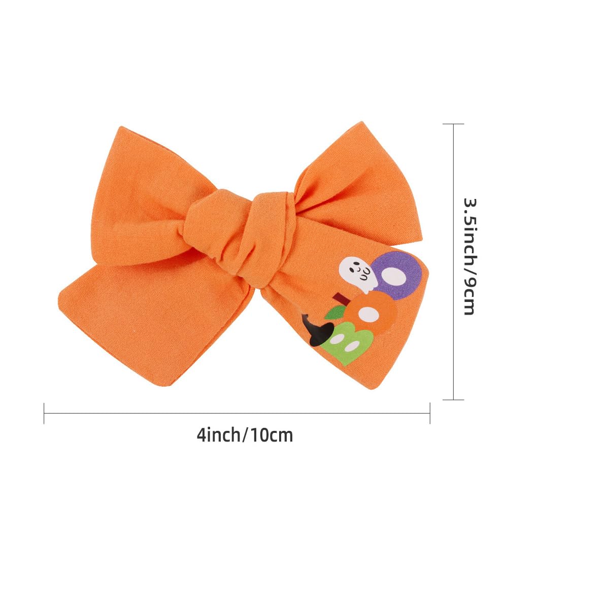 Halloween Ghost Hair Bows Clips,Toddler Girls Cute Fall Orange Cheer Bowknot Barrettes Alligator Pins,Kids Dead Day Costume Part