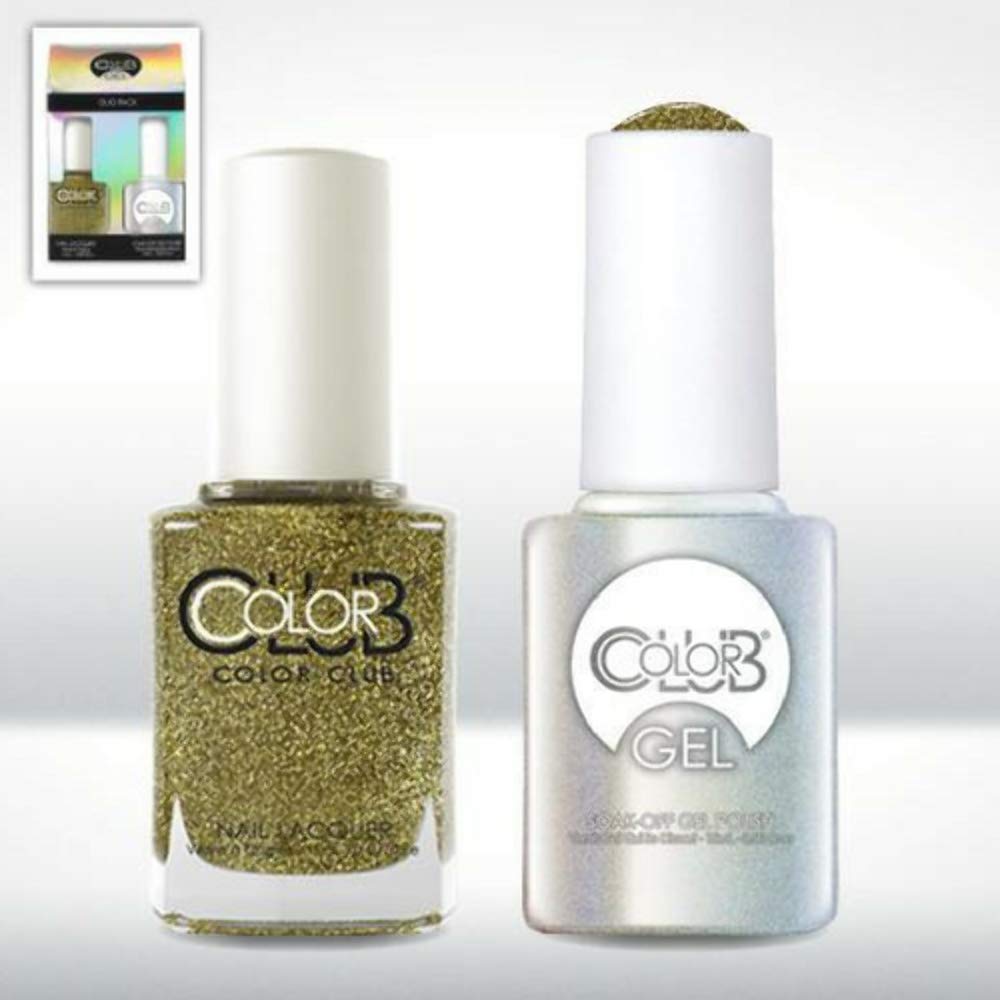 Color Club Gold Glitter Color Club Gel + Lacquer Duo Includes 1 Each Of 05kgel780 and 05a780, 0.5 fluid_ounces