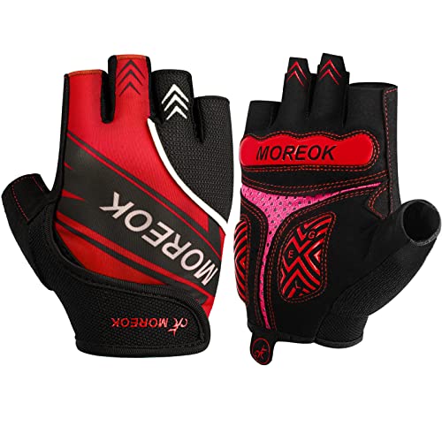 BIKINGMOREOK Mountain Bike Cycling Gloves for Men Women,Half Finger Workout Sports Road Biking Bicycle Gloves with 5MM Ant...