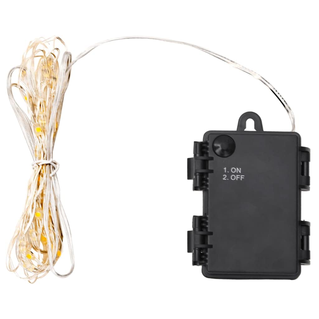 vidaXL LED String Lights, 259.8in Length, 66 LEDs, Black, Model 51708, Decorative Illumination for Weddings, Parties, Holidays