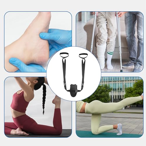 Leg Stretcher Strap – Yoga Flexibility Band, Foot Recovery Strap | Adjustable Padded Strap for Heel Spurs, Foot Drop, Stre...