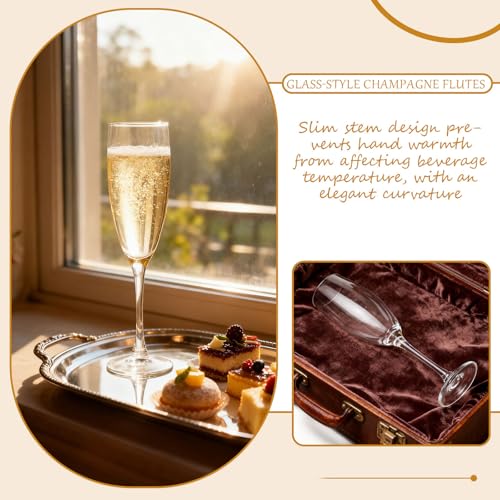 Dylvan Set of 6 Classic Champagne Flutes, 6.43 Ounce Elegant Stemmed Champagne Glasses, Premium Quality Crystal Clear Perf...