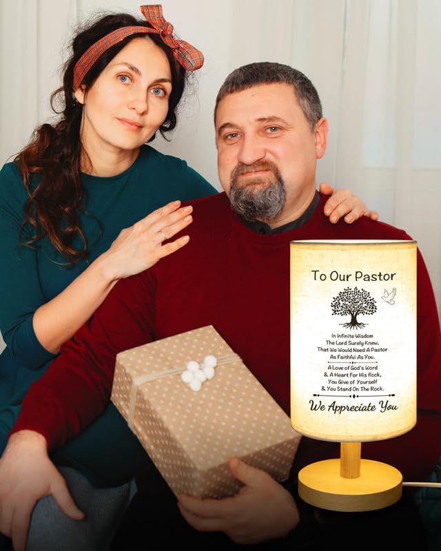 Souhoney Pastor Appreciation Gifts - Unique Pastor Gifts For Men For Pastor Day  Christmas  Birthday  Anniversary  Fathers Day  Fabric Bedside Decor Lamp