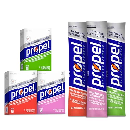 Propel Electrolyte Enhanced Water Drink Mix Powder Packets, Kiwi Strawberry Variety Pack, Zero Calorie & Zero Sugar Hydrat...