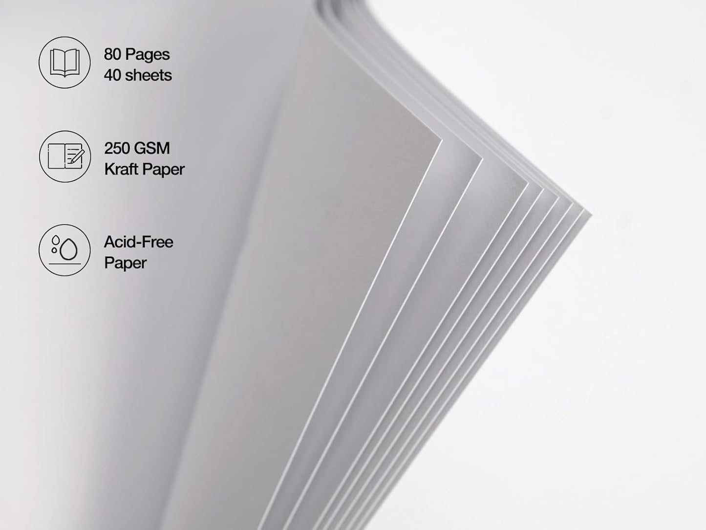 potricher 10 x 10 Inch DIY Scrapbook Photo Album 80 Pages Thick Kraft Blank White Paper Memory Book for Wedding and Anniversary Family (White, 10 Inch)