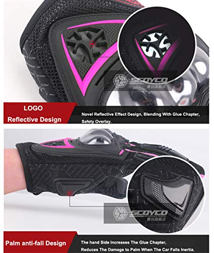 Scoyco Woman Motorcycle Gloves Touch Screen Armor Breathable Female Glove Anti-Skid MBX/MTB/ATV Sport Pink Dirt Bike Gloves