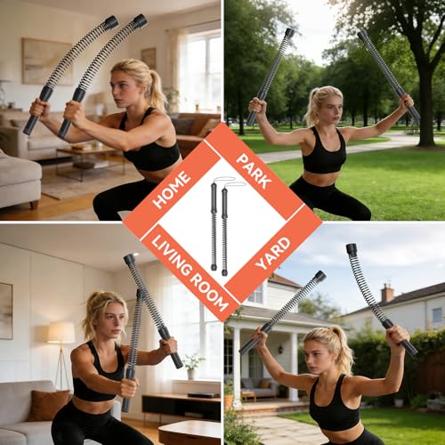 Weighted Ropeless Battle Ropes for Home Gym, 2PCS Portable Cordless Battle Ropes for HIIT Workouts, Cardio & Muscle Traini...