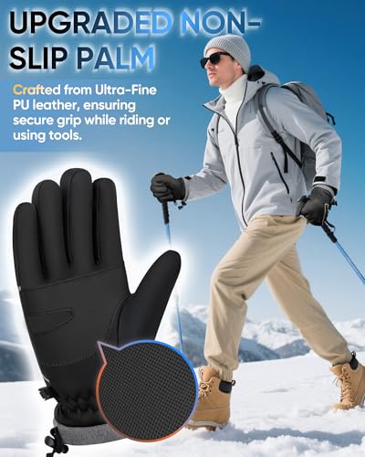 GoSkala Winter Gloves for Women Men, Waterproof and Warm, Sensitive Touch Gloves for Cycling Running Working Outdoor Activ...