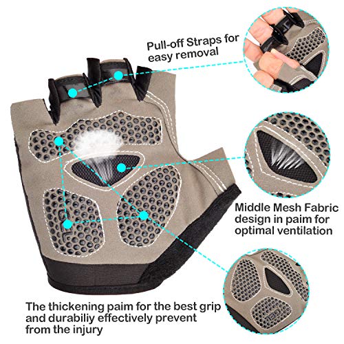 BOBILIFE Half Finger Anti-Slip Breathable and Shockproof Cycling Gloves, for Biking or Motorcycling Riding