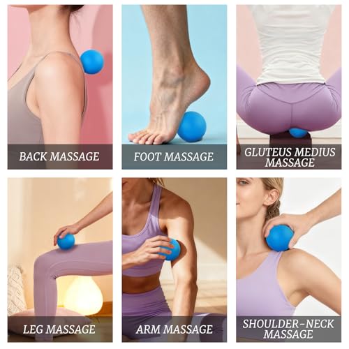 ZUFECY Yoga Ball for Release, 2.5 Inch Silicone Therapy Ball, Deep Tissue Massage for Foot, Shoulder and Back Pain, Handhe...