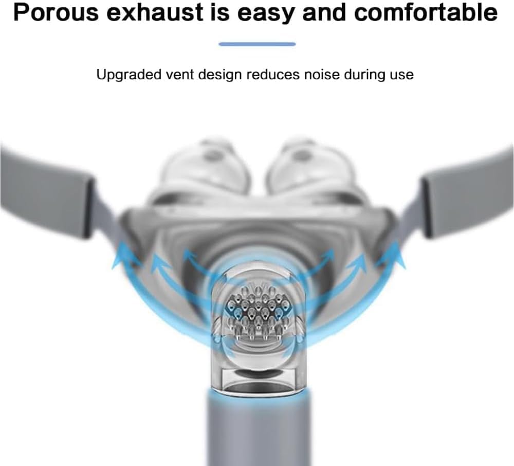 NQIAO Nasal Pillow - Universal Nasal Mask Nose Pillows System Assembly - Includes Small, Medium, and Large Nose Adapter Nasal Pillows