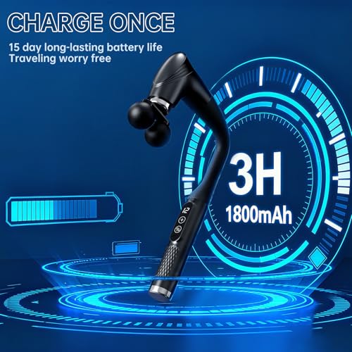 Double-Headed Elbow Massage Gun, Percussion Muscle Massager, For Sore Muscles In The Back, Shoulders And Legs, Detachable ...
