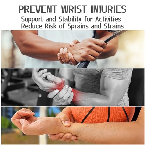 Imentha 2 Pack Wrist Braces - Wrist Wraps for Carpal Tunnel, Arthritis, and Tendinitis Pain Relief - Fits Both Right and L...