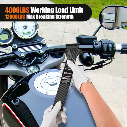 Nilight Soft Loop 1.7”×17" Motorcycle Tie Down Straps Heavy Duty 12000Lbs Max Break Strength for Securing ATV UTV Kayak Mo...