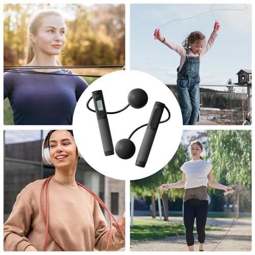 Skipping Rope - Weighted Speed Jump Rope for Fitness with Digital Counter Display, Professional Skipping Equipment for Ind...